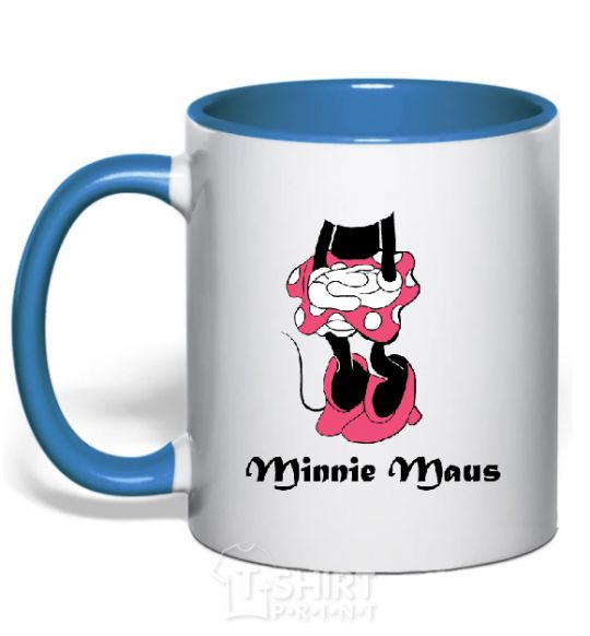 Mug with a colored handle MINNIE MAUS royal-blue фото