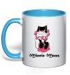 Mug with a colored handle MINNIE MAUS sky-blue фото