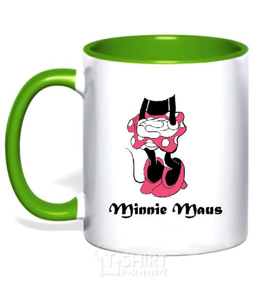 Mug with a colored handle MINNIE MAUS kelly-green фото