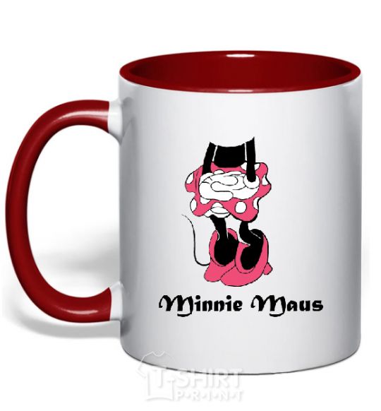 Mug with a colored handle MINNIE MAUS red фото