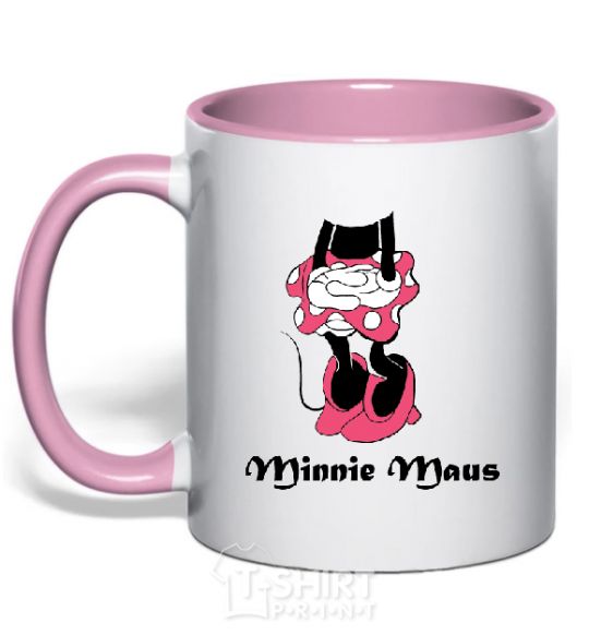 Mug with a colored handle MINNIE MAUS light-pink фото