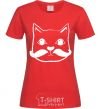 Women's T-shirt CAT WITH A MUSTACHE red фото