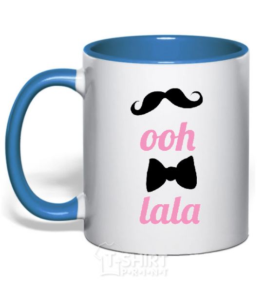 Mug with a colored handle OOH LALA royal-blue фото