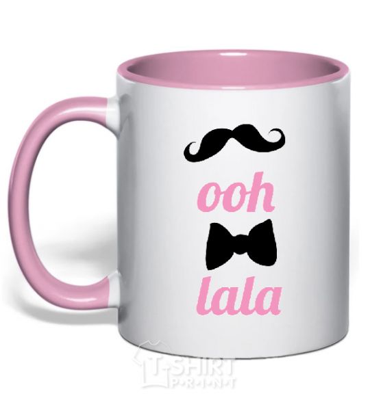 Mug with a colored handle OOH LALA light-pink фото