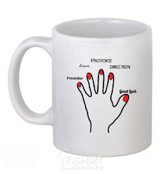 Ceramic mug PROMICE LOVE PROVOKE.... White фото