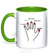 Mug with a colored handle PROMICE LOVE PROVOKE.... kelly-green фото