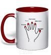Mug with a colored handle PROMICE LOVE PROVOKE.... red фото