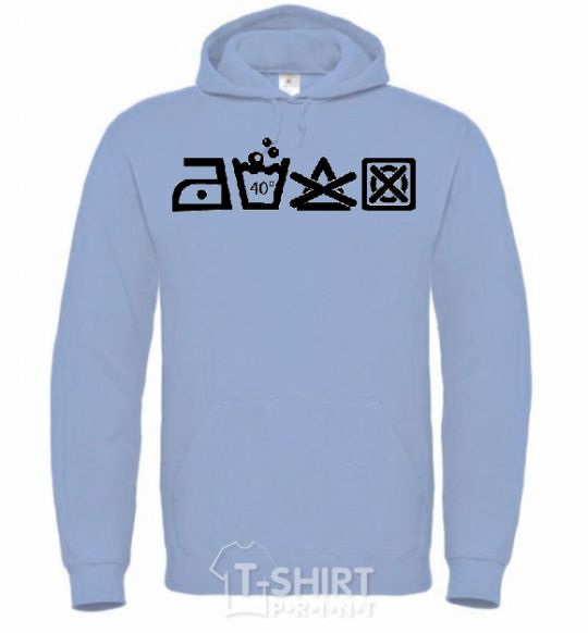 Men`s hoodie INSTRUCTIONS FOR USE sky-blue фото