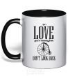 Mug with a colored handle DON'T LOOK BACK black фото