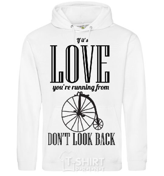 Men`s hoodie DON'T LOOK BACK White фото