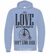 Men`s hoodie DON'T LOOK BACK sky-blue фото