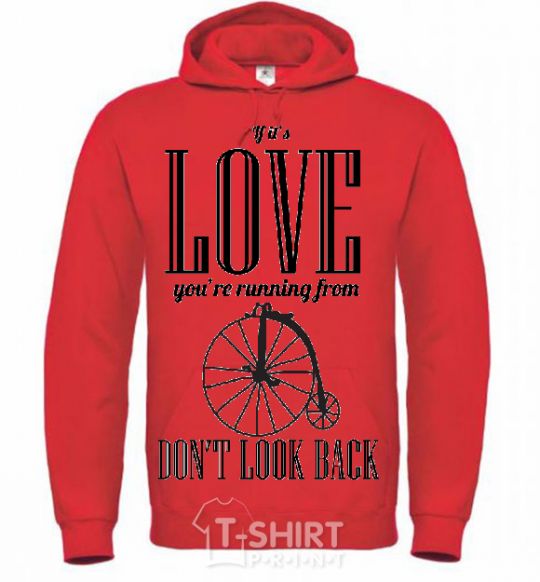 Men`s hoodie DON'T LOOK BACK bright-red фото