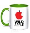 Mug with a colored handle WILD APPLE kelly-green фото