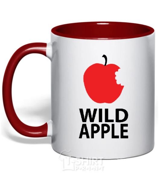 Mug with a colored handle WILD APPLE red фото