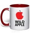 Mug with a colored handle WILD APPLE red фото