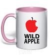 Mug with a colored handle WILD APPLE light-pink фото