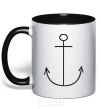 Mug with a colored handle ANCHOR black фото