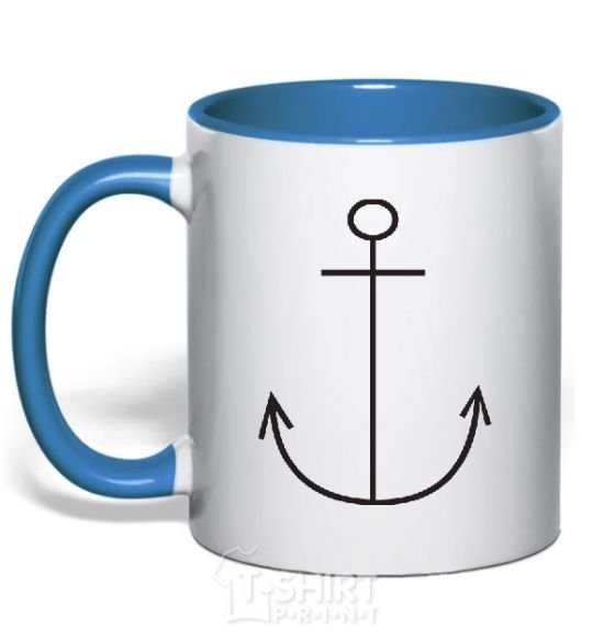 Mug with a colored handle ANCHOR royal-blue фото
