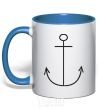 Mug with a colored handle ANCHOR royal-blue фото