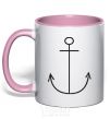 Mug with a colored handle ANCHOR light-pink фото