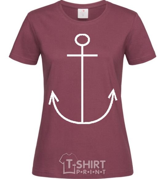 Women's T-shirt ANCHOR burgundy фото