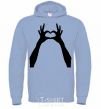 Men`s hoodie HANDS sky-blue фото