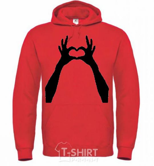 Men`s hoodie HANDS bright-red фото