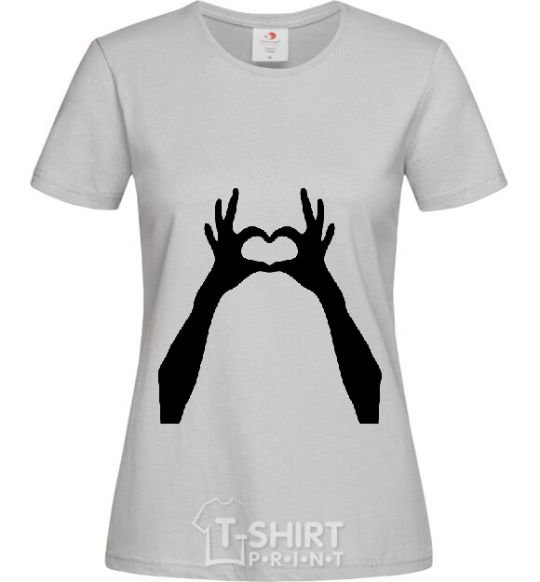 Women's T-shirt HANDS grey фото