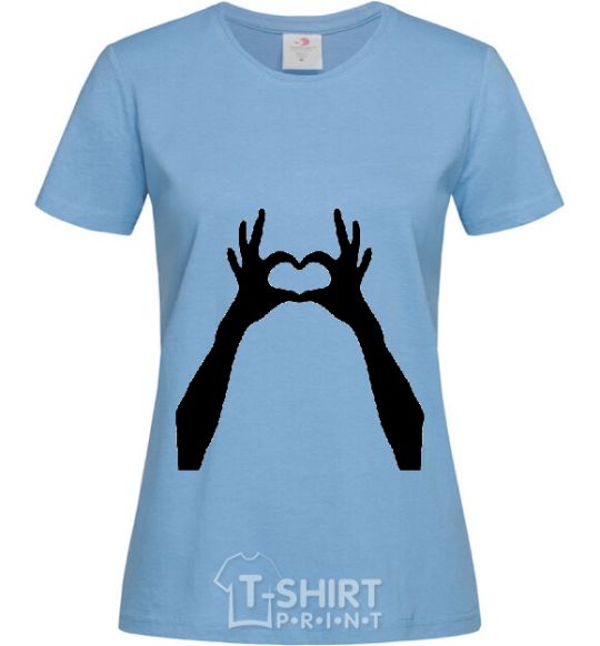 Women's T-shirt HANDS sky-blue фото