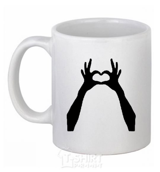 Ceramic mug HANDS White фото