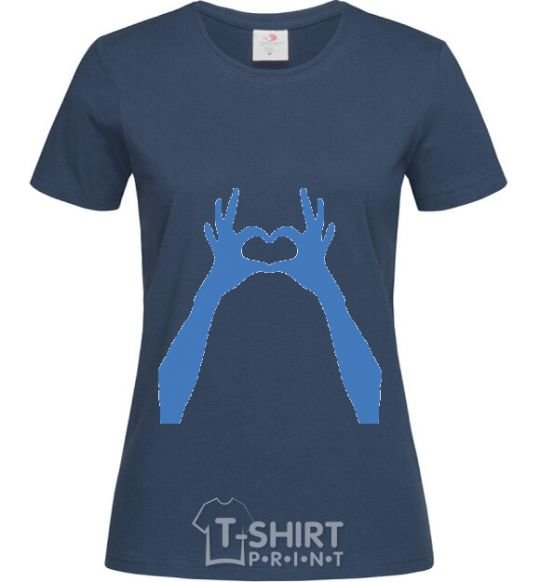 Women's T-shirt HANDS navy-blue фото
