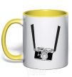 Mug with a colored handle FOR PHOTOGRAPHER yellow фото