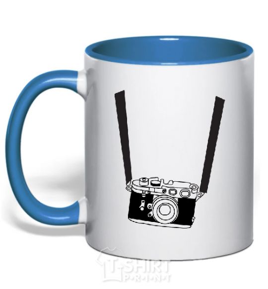 Mug with a colored handle FOR PHOTOGRAPHER royal-blue фото