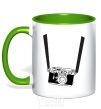 Mug with a colored handle FOR PHOTOGRAPHER kelly-green фото