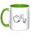 Mug with a colored handle NICE TACHE kelly-green фото