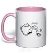 Mug with a colored handle NICE TACHE light-pink фото