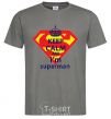 Men's T-Shirt Keep calm and i'm superman dark-grey фото