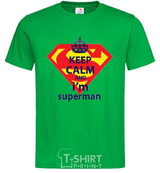 Men's T-Shirt Keep calm and i'm superman kelly-green фото