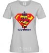 Women's T-shirt Keep calm and i'm superman grey фото