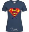 Women's T-shirt Keep calm and i'm superman navy-blue фото