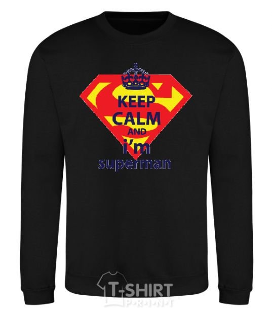 Sweatshirt Keep calm and i'm superman black фото