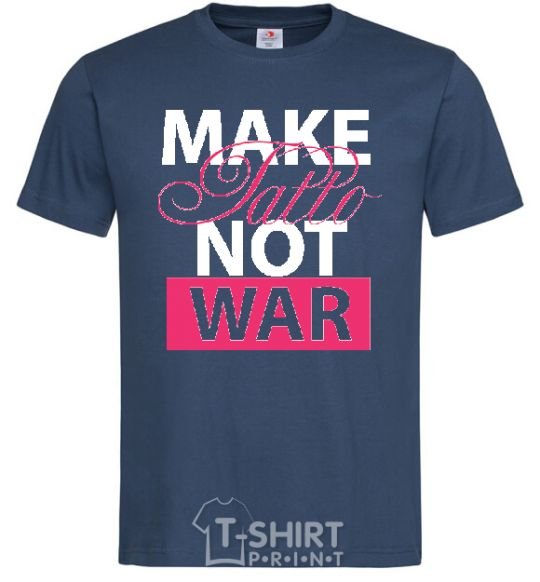 Мужская футболка MAKE TATTОO NOT WAR Темно-синий фото