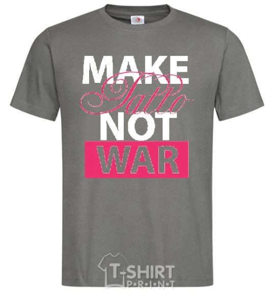 Men's T-Shirt MAKE TATTОO NOT WAR dark-grey фото