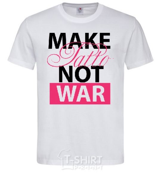 Men's T-Shirt MAKE TATTОO NOT WAR White фото