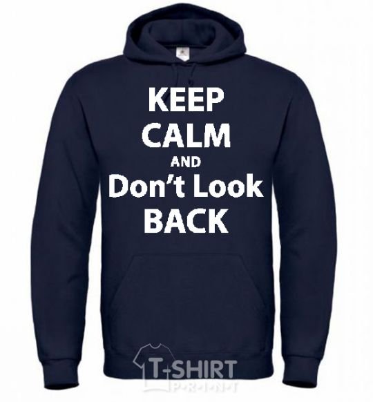 Men`s hoodie KEEP CALM AND DON'T LOOK navy-blue фото