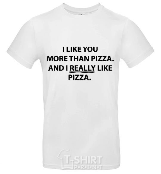 Мужская футболка I REALLY LIKE PIZZA Белый фото