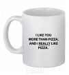 Ceramic mug I REALLY LIKE PIZZA White фото