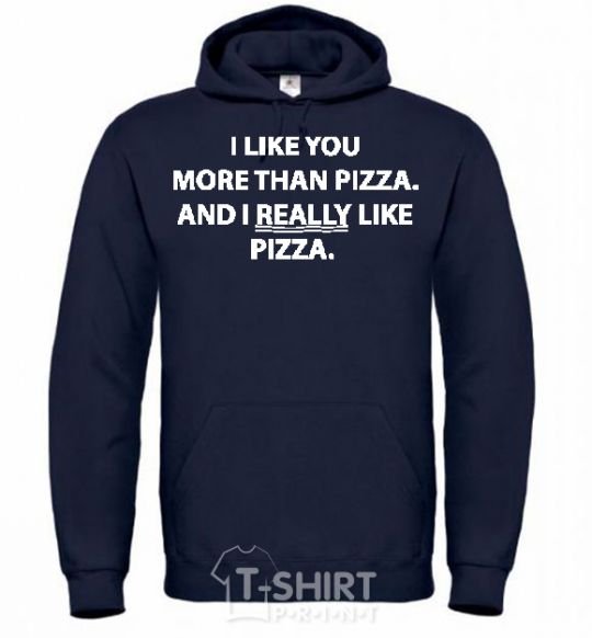 Men`s hoodie I REALLY LIKE PIZZA navy-blue фото