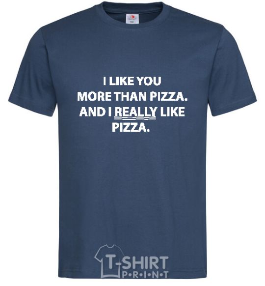 Мужская футболка I REALLY LIKE PIZZA Темно-синий фото