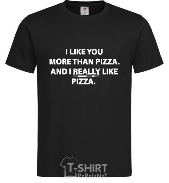 Мужская футболка I REALLY LIKE PIZZA Черный фото